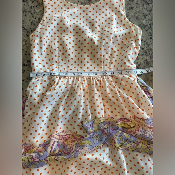 Women’s 100% silk Anthropologie polkadot A line dress size 4 - Picture 9 of 9